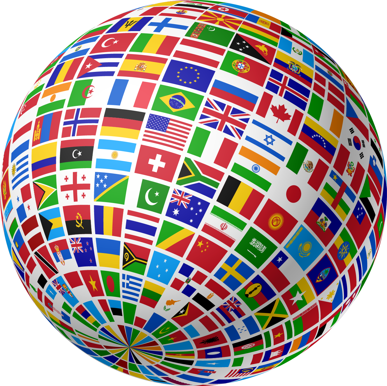 globe made up of different maps